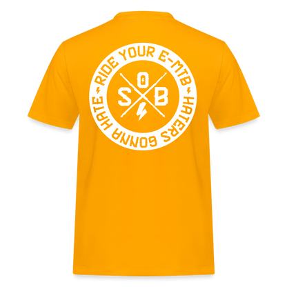 SPOD Männer Workwear T-Shirt Gold / S Haters gonna Hate 23 - Männer Russell Athletic Shirt E-Bike-Community