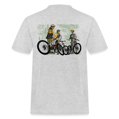 SPOD Männer Workwear T-Shirt Grau meliert / S 2 Seiten - Shred or Alive Crew - Männer Workwear T-Shirt E-Bike-Community