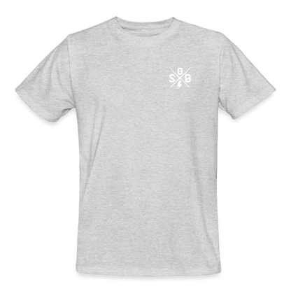 SPOD Männer Workwear T-Shirt Grau meliert / S Cross / Haters - 2 Side - Russel Athletics T-Shirt E-Bike-Community