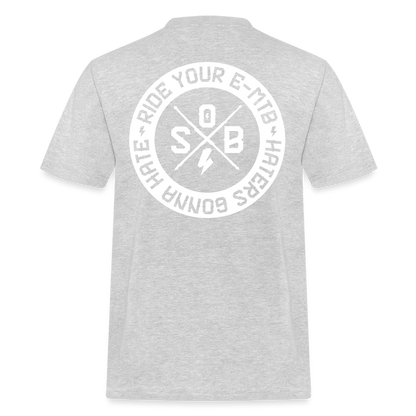 SPOD Männer Workwear T-Shirt Grau meliert / S Haters gonna Hate 23 - Männer Russell Athletic Shirt E-Bike-Community