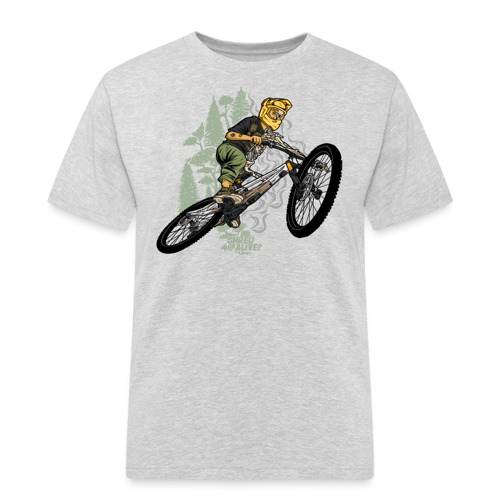 SPOD Männer Workwear T-Shirt Grau meliert / S Shred or Alive - Jumper - Männer Workwear T-Shirt E-Bike-Community