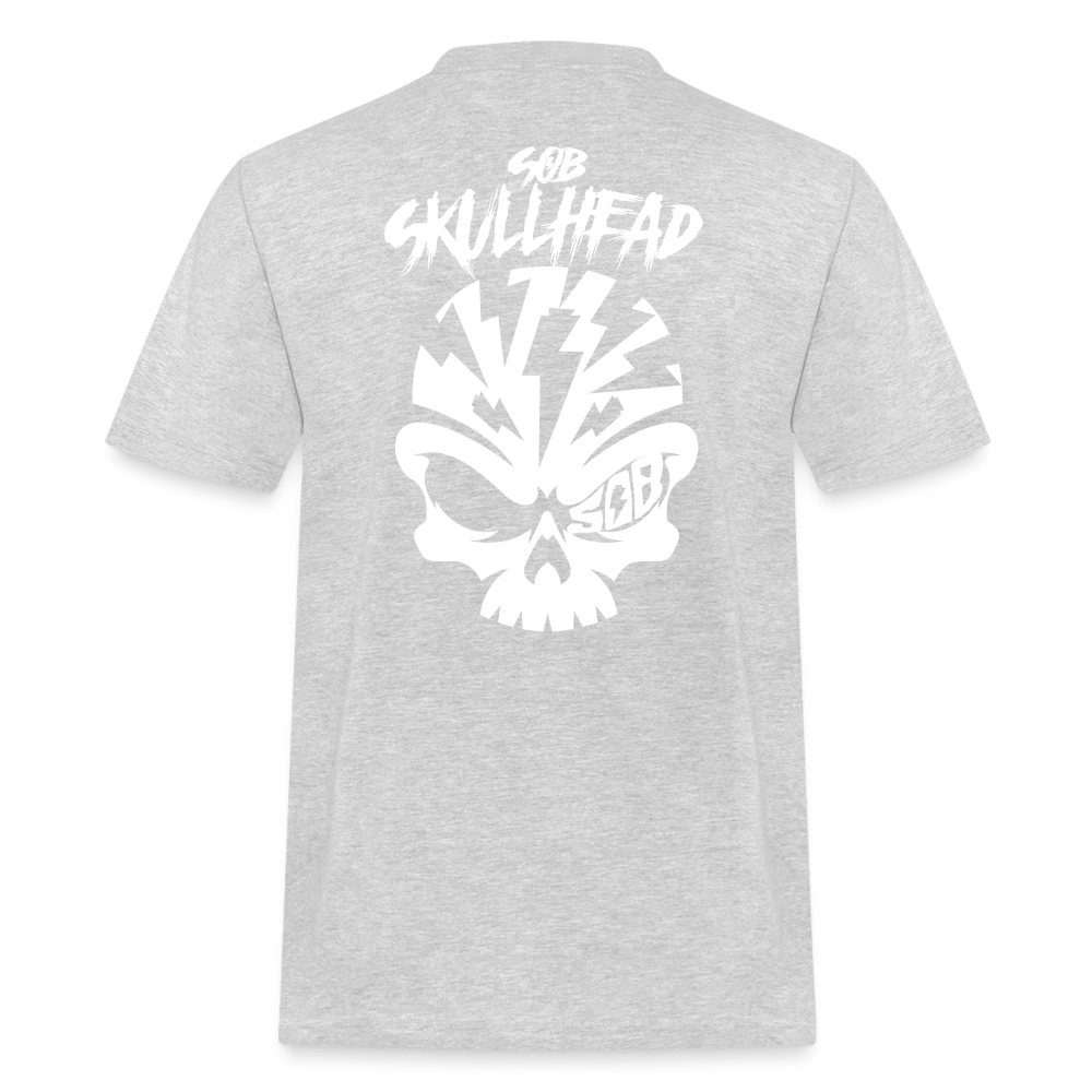 SPOD Männer Workwear T-Shirt Grau meliert / S Skullhead - Titel - Männer Russell Shirt E-Bike-Community