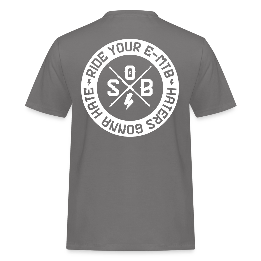 SPOD Männer Workwear T-Shirt Grau / S Haters gonna Hate 23 - Männer Russell Athletic Shirt E-Bike-Community