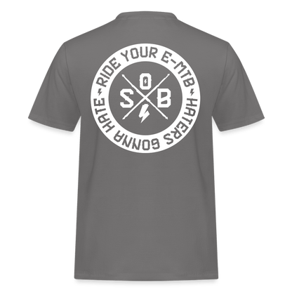 SPOD Männer Workwear T-Shirt Grau / S Haters gonna Hate 23 - Männer Russell Athletic Shirt E-Bike-Community