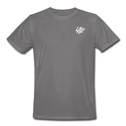 SPOD Männer Workwear T-Shirt Grau / S LOVE 2 RIDE Dark - FRONT / BACK HEAVY Russel Athletic T-SHIRT E-Bike-Community