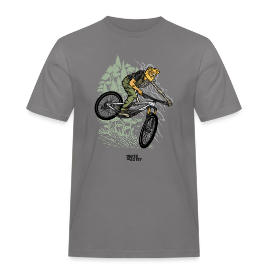 SPOD Männer Workwear T-Shirt Grau / S Shred or Alive 2022 - Männer Russell Athletic T-Shirt E-Bike-Community