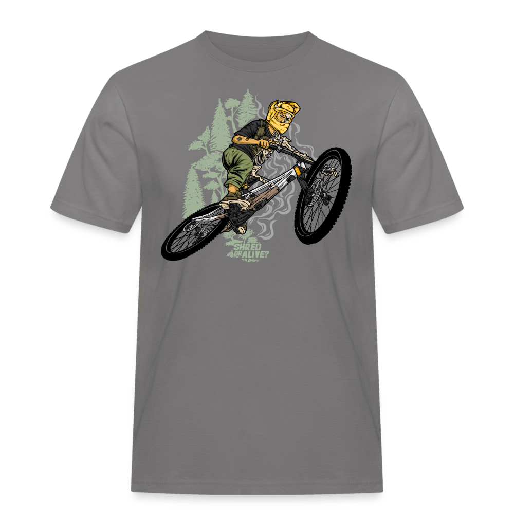 SPOD Männer Workwear T-Shirt Grau / S Shred or Alive - Jumper - Männer Workwear T-Shirt E-Bike-Community