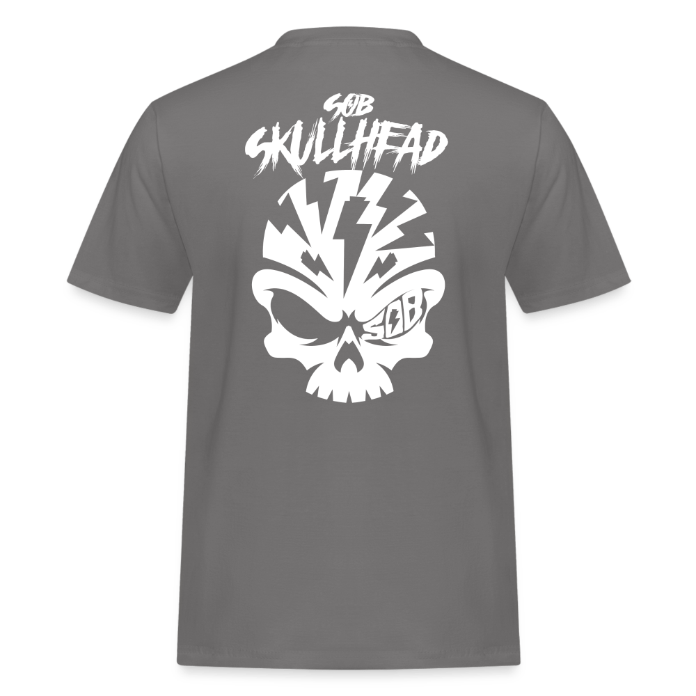 SPOD Männer Workwear T-Shirt Grau / S Skullhead - Titel - Männer Russell Shirt E-Bike-Community