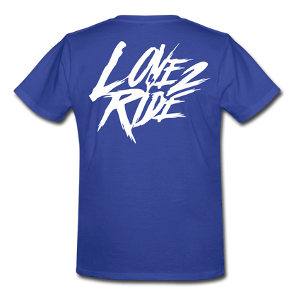 LOVE 2 RIDE Dark - FRONT / BACK HEAVY Russel Athletic T-SHIRT - Sons of Battery® - E-MTB Brand & Community