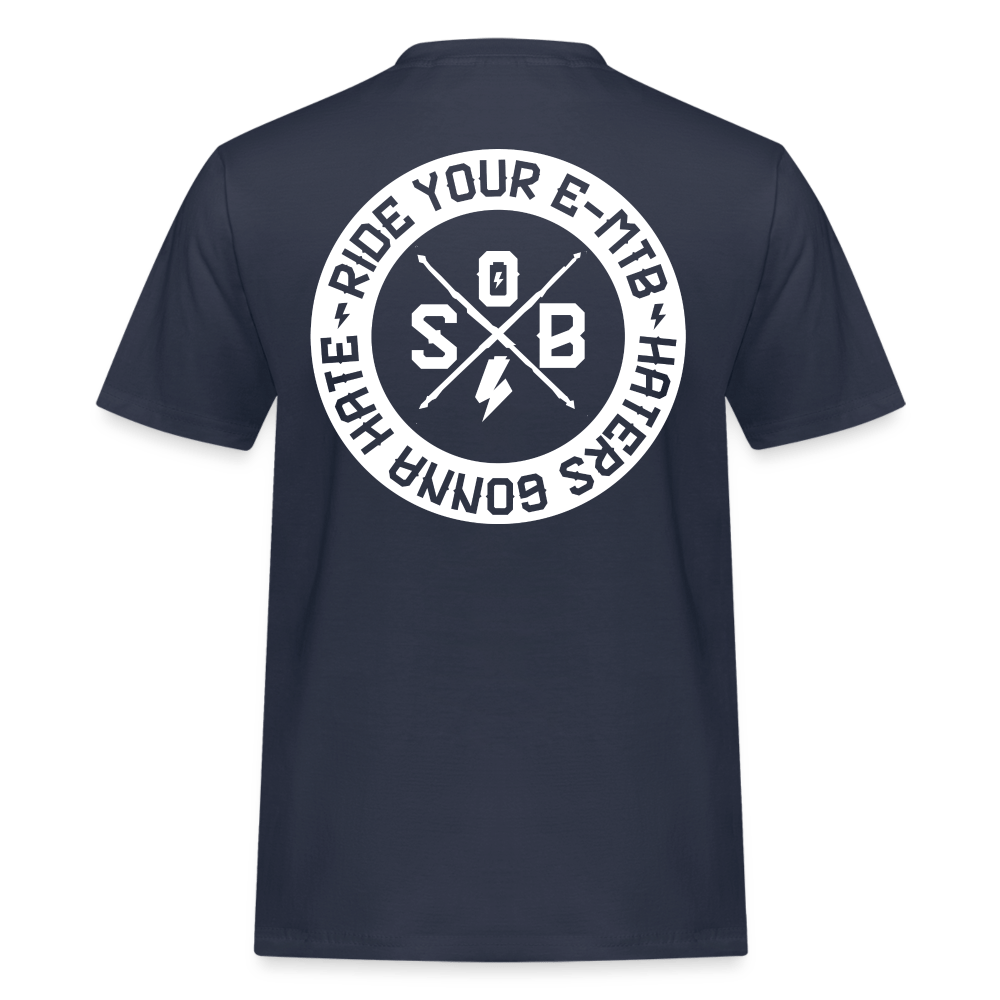 SPOD Männer Workwear T-Shirt Navy / S Haters gonna Hate 23 - Männer Russell Athletic Shirt E-Bike-Community