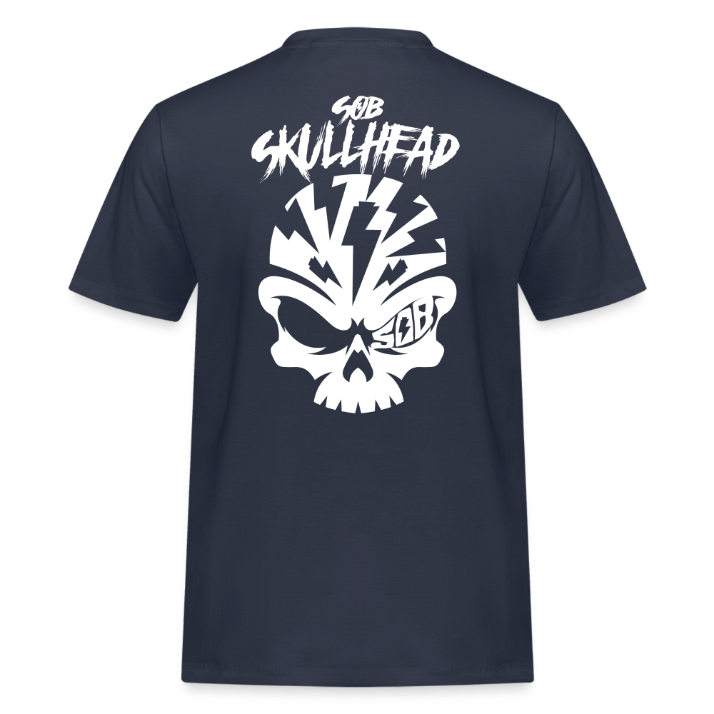 SPOD Männer Workwear T-Shirt Navy / S Skullhead - Titel - Männer Russell Shirt E-Bike-Community