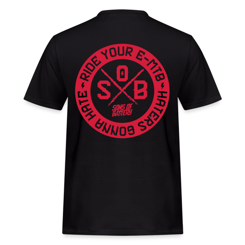 SPOD Männer Workwear T-Shirt Redline Spezial 2 Side Big Print - Russell Athletic E-Bike-Community