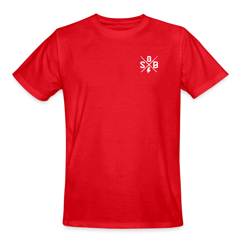 SPOD Männer Workwear T-Shirt Rot / S Cross / Haters - 2 Side - Russel Athletics T-Shirt E-Bike-Community