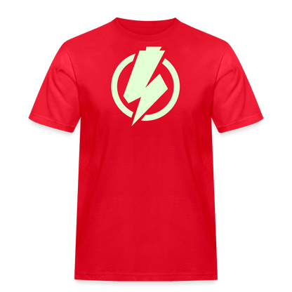 SPOD Männer Workwear T-Shirt Rot / S Lightning - Glow in the Dark - Männer Russell Athletic E-Bike-Community