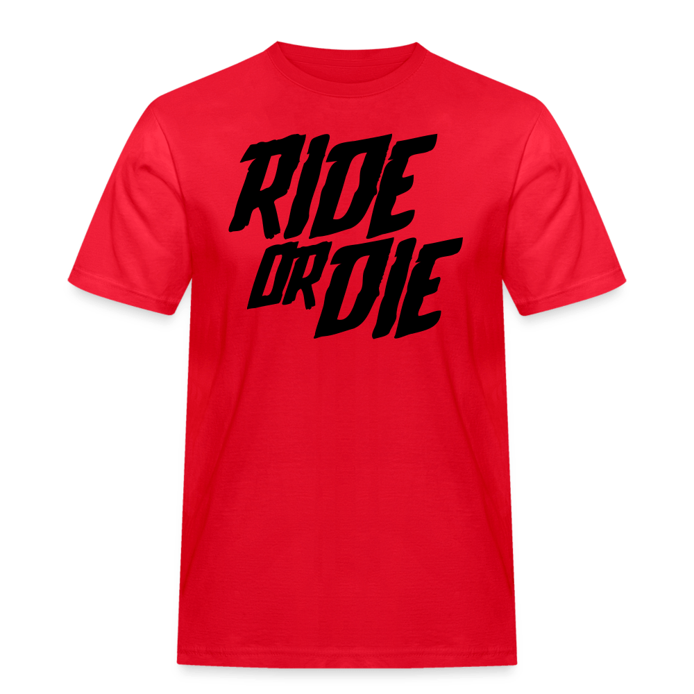 SPOD Männer Workwear T-Shirt Rot / S Ride or Die - Russell Athletic Shirt E-Bike-Community