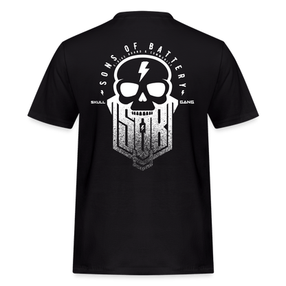 SPOD Männer Workwear T-Shirt Schwarz / S Cross / Skullgang Grunge Logo -Front/ Back - Männer Workwear T-Shirt E-Bike-Community
