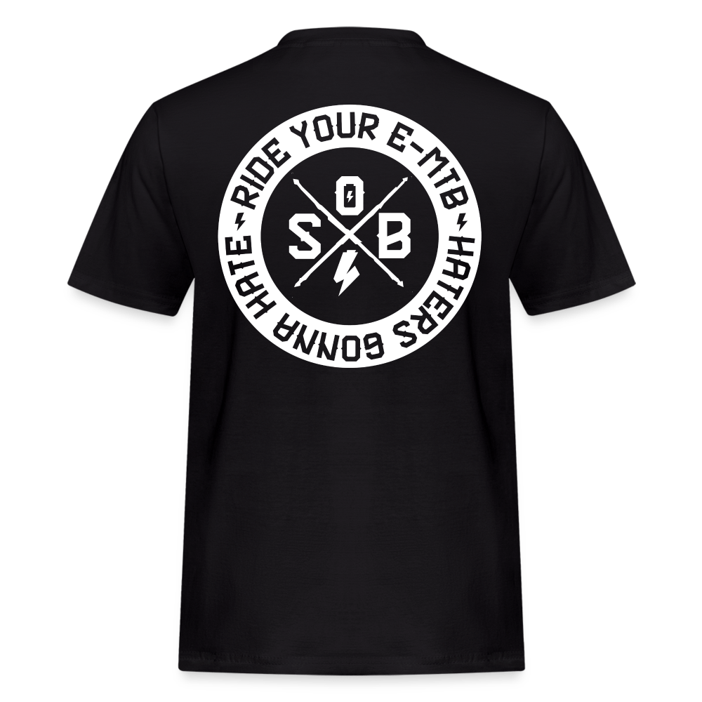 SPOD Männer Workwear T-Shirt Schwarz / S Haters gonna Hate 23 - Männer Russell Athletic Shirt E-Bike-Community