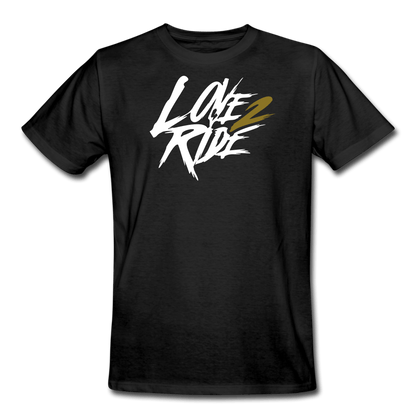 SPOD Männer Workwear T-Shirt Schwarz / S Love 2 Ride - White/Gold - Männer Workwear T-Shirt von Russel Athletic E-Bike-Community