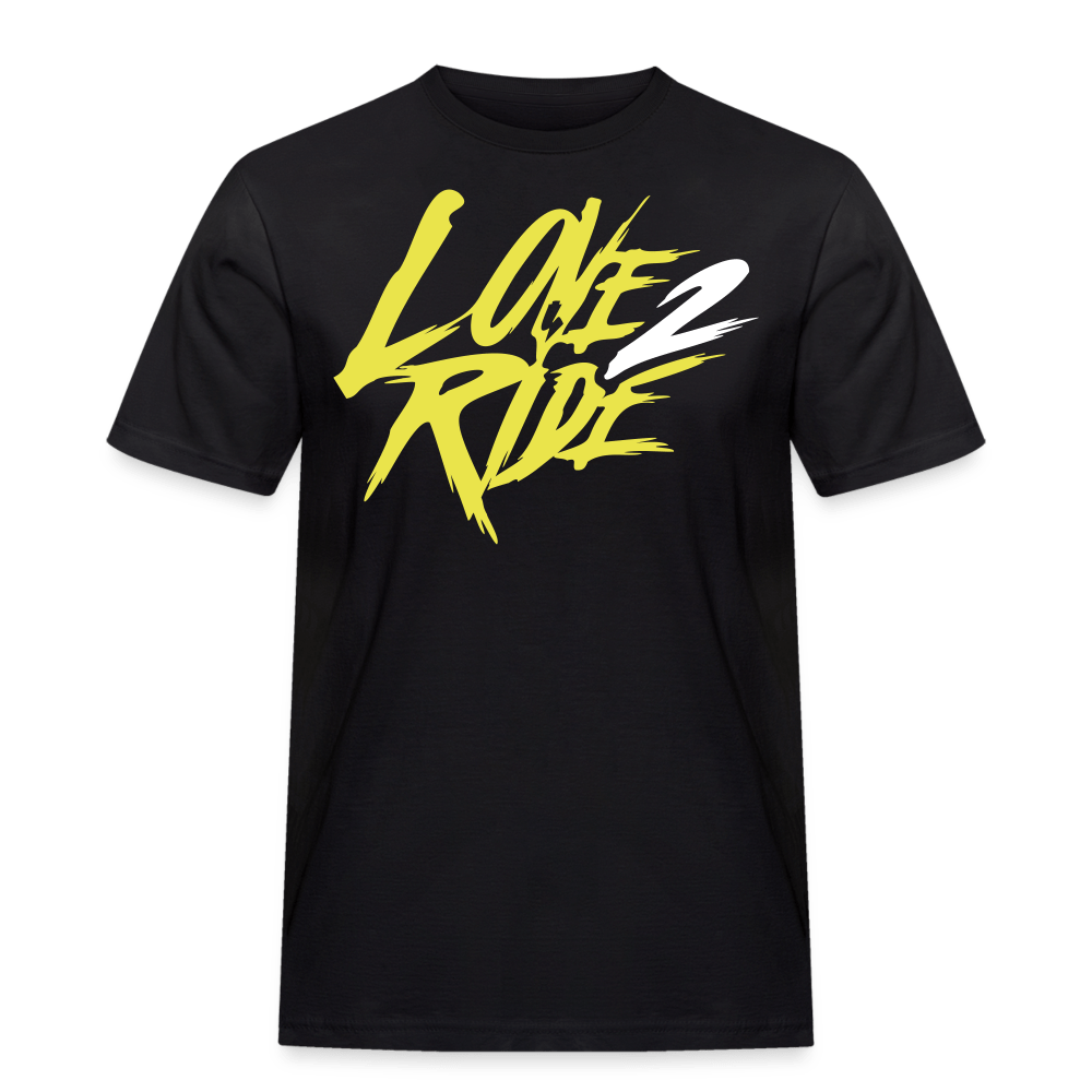 SPOD Männer Workwear T-Shirt Schwarz / S Two Side Big Print - Love and Hate - Männer Workwear T-Shirt E-Bike-Community